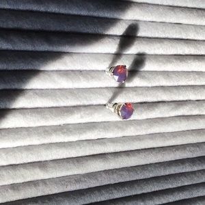 Opalescent Purple Stud Earrings - Origami Owl